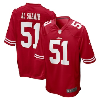 mens nike azeez al shaair scarlet san francisco 49ers team g